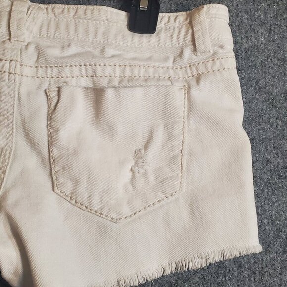 Mossimo Womens Denim Low Rise Short Short White Distressed Jean Shorts Size 11 - Picture 9 of 16